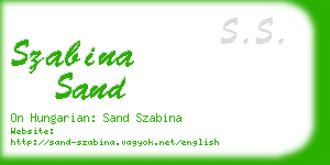 szabina sand business card